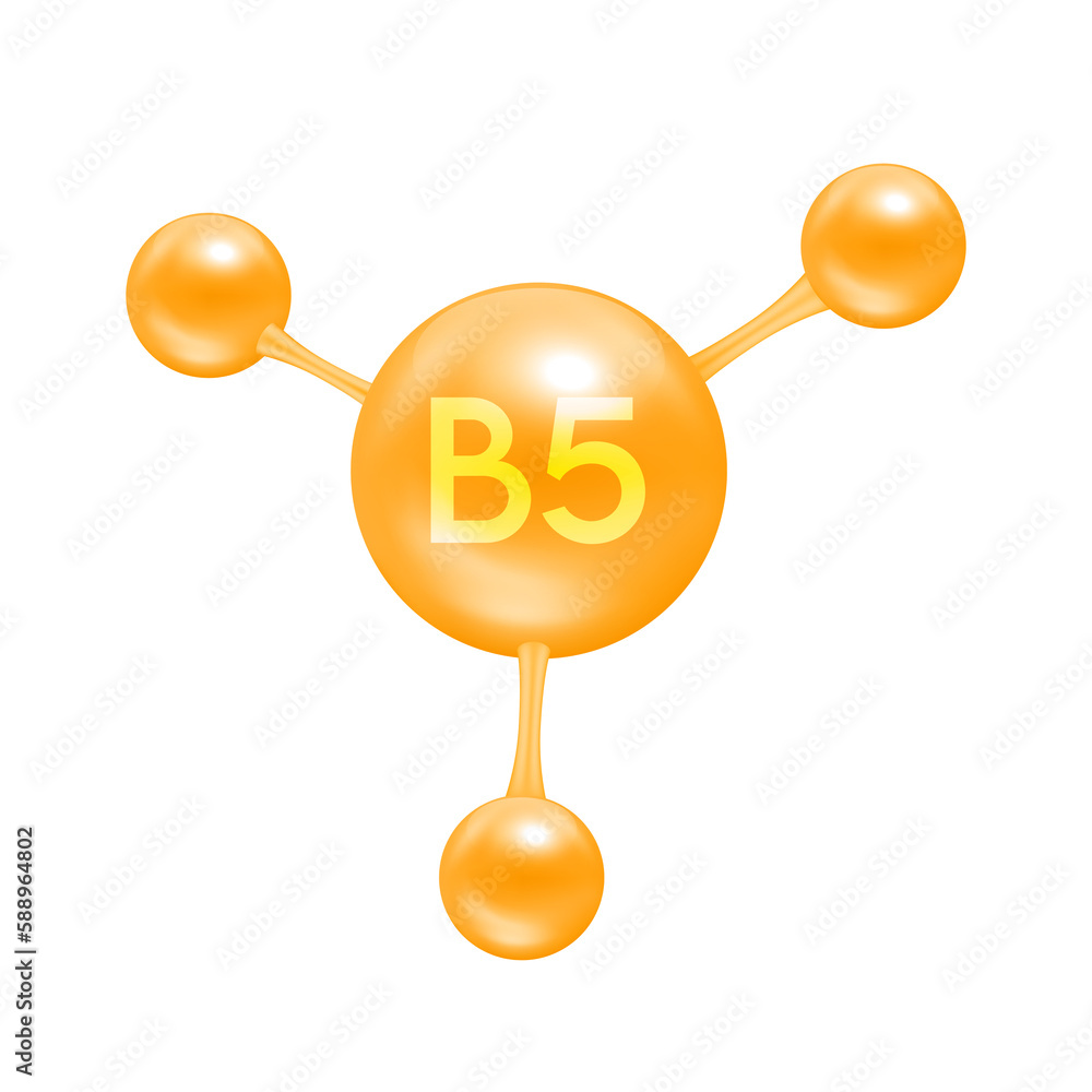 Vitamin B5 in the form of atoms molecules orange glossy. Icon 3D file PNG used for designing advertising media. Minerals vitamins complex. Medical and science concept Vitamin B5 in the form of atoms molecules orange glossy. Icon 3D file PNG used for designing advertising media. Minerals vitamins complex. Medical and science concept