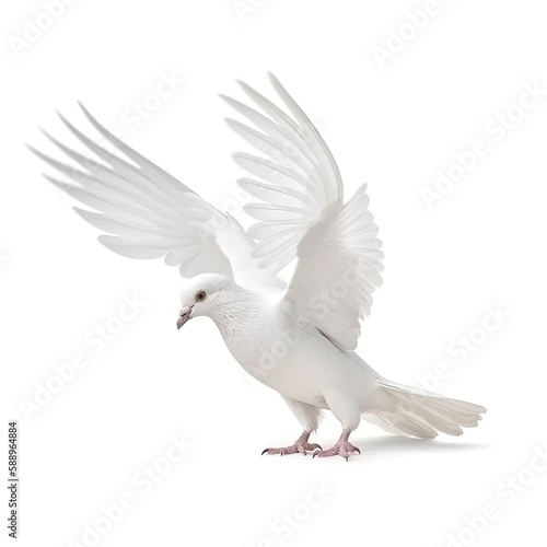 white dove on white background © waranyu