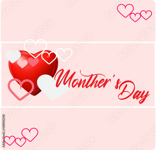 Monther's day background pink icon love white and white.For design simple cover templateetc. photo