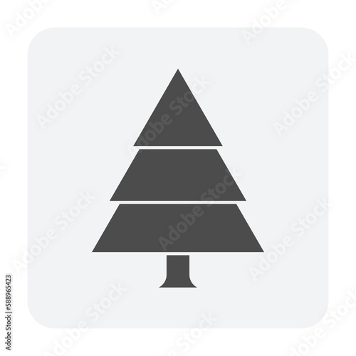 Pine tree vector icon design at side view consist of wood or timber and leaf. Grow plant for fir christmas, woodworking, wood industry and construction material.
