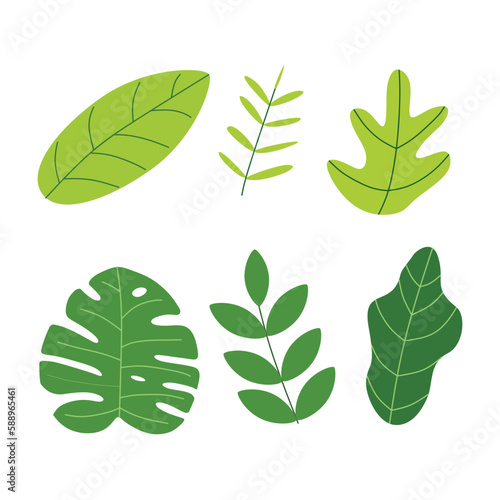 Green leaf icon illustration for nature theme