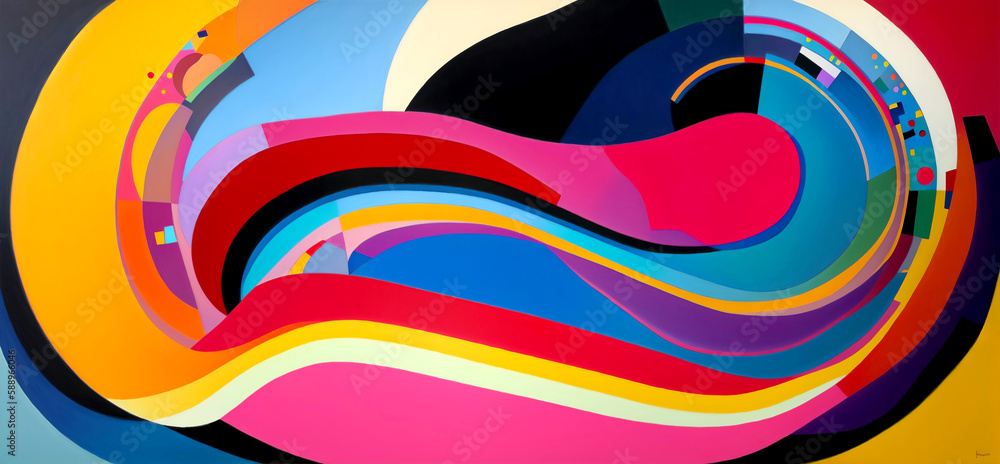 Obraz premium Abstract shapes background artwork created with Generative AI.