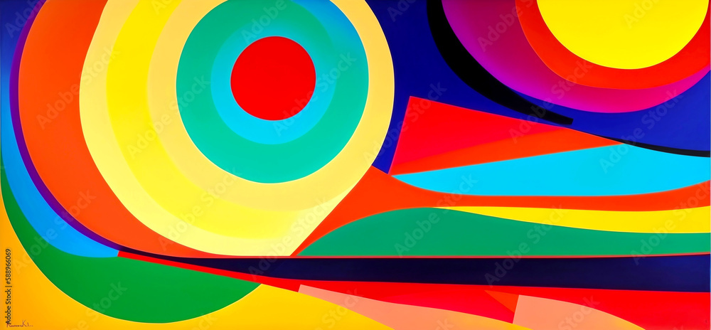 Fototapeta premium Abstract shapes background artwork created with Generative AI.