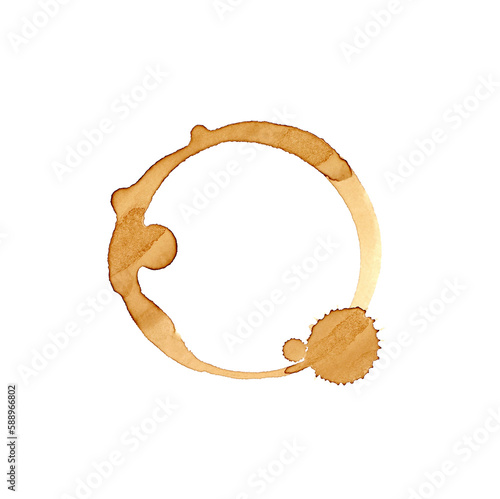 Coffee stain isolated on transparent background.PNG format