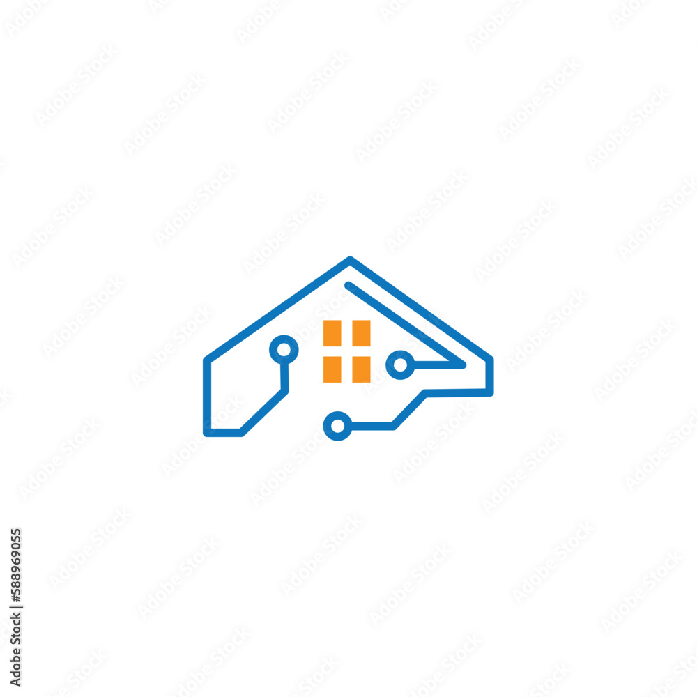 digital home electronics logo design line illustration vector digital home electronics logo design line illustration vector