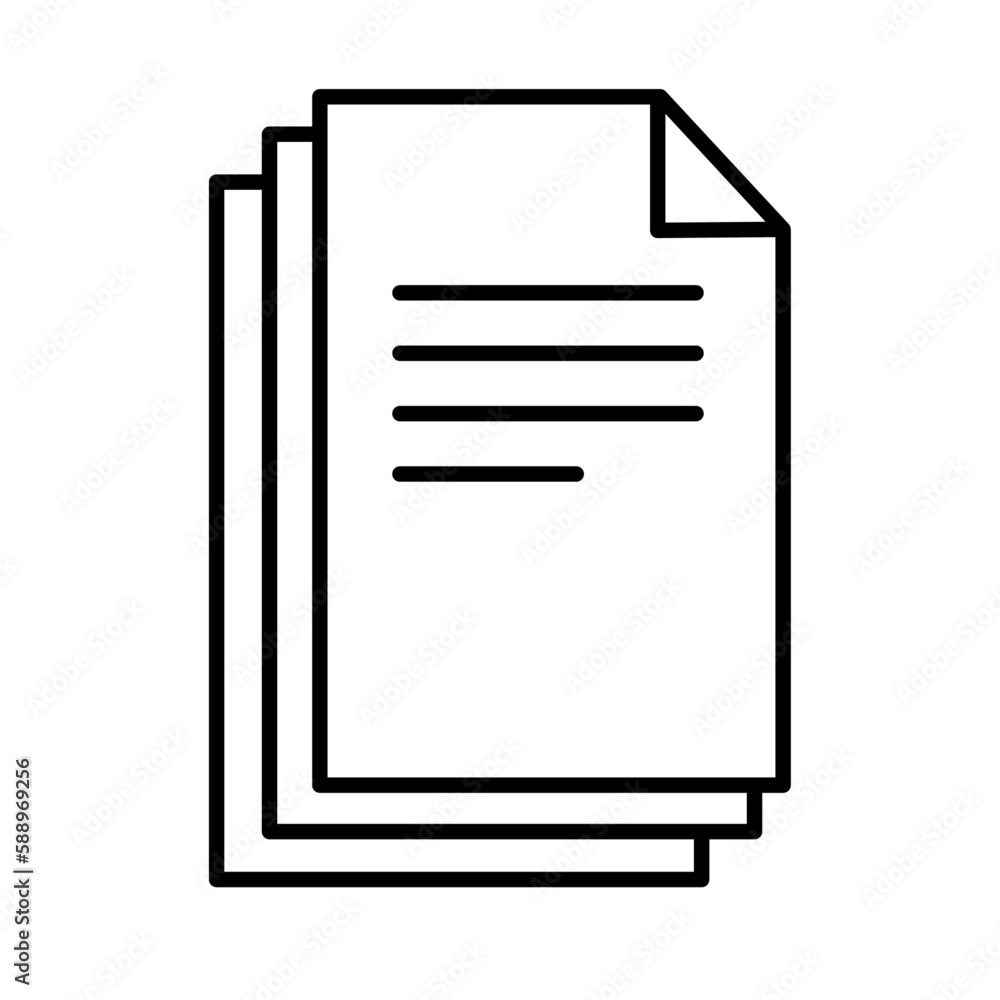 Document icon with black outline style. background, design, success, statistics, laptop, corporate, statistic. Vector Illustration Document icon with black outline style. background, design, success, statistics, laptop, corporate, statistic. Vector Illustration