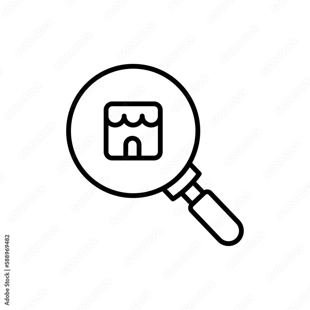 Market analysis icon with black outline style. advertising, payment, girl, holding, icon, illustration, management. Vector Illustration
