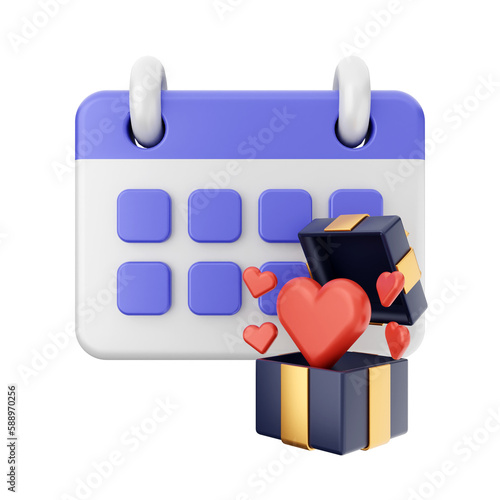 3d calendar icon illustration