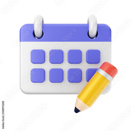 3d calendar icon illustration
