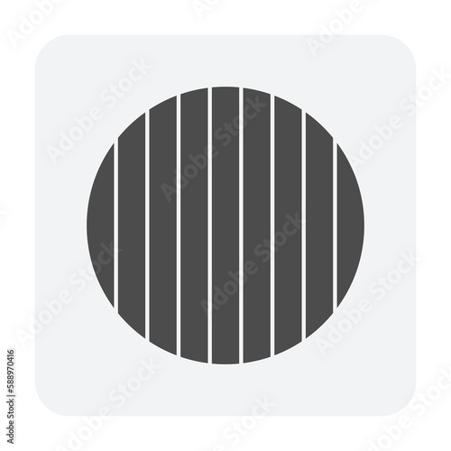 Log wood or timber vector icon. Include sawing method, live sawn pattern for process in mill, sawmill industry. Material from nature sawn to lumber, board or plank for woodworking, construction.
