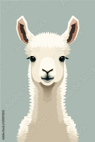 vector llama portrait