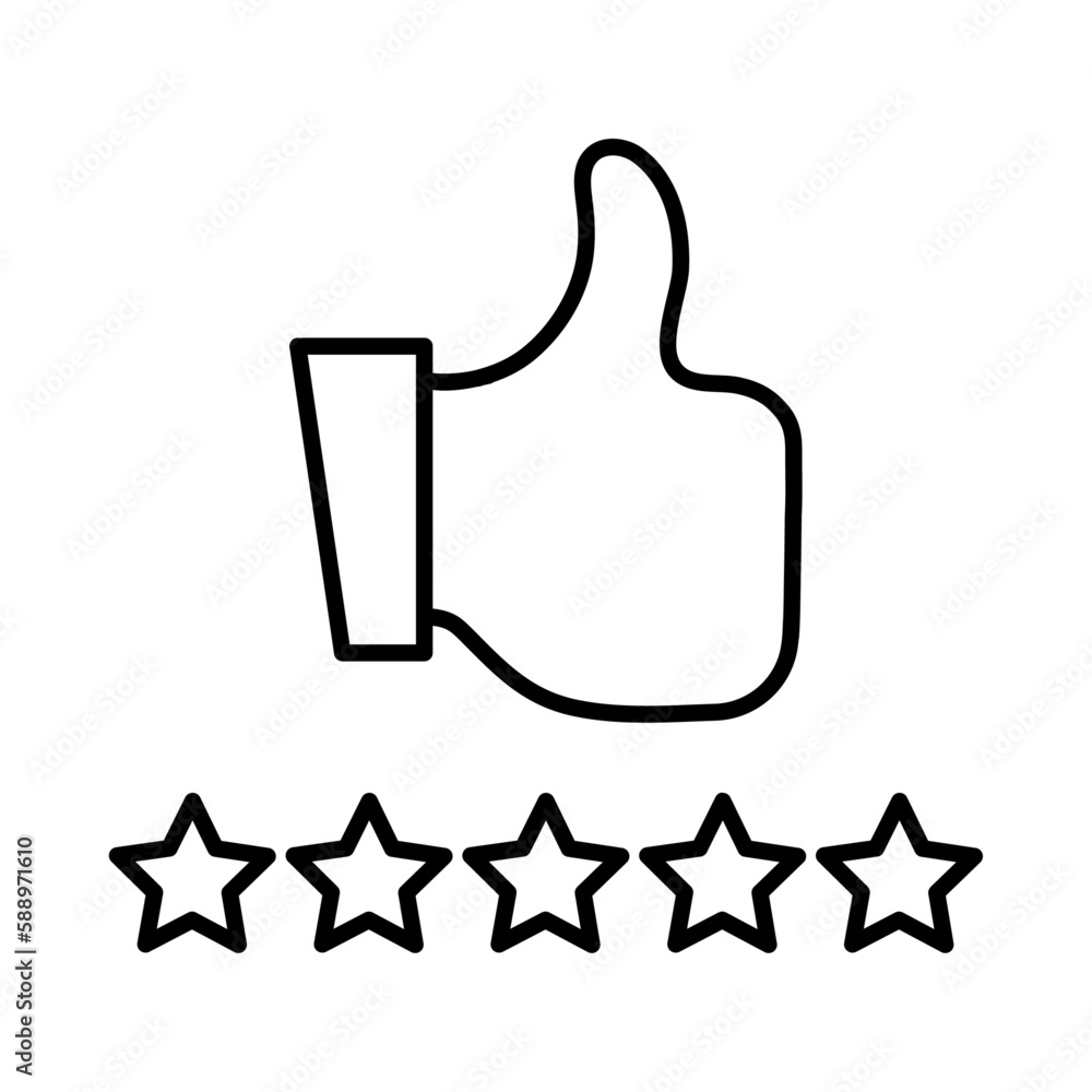 Five star feedback icons with black outline style. online, feedback, survey, review, satisfaction, rating, customer. Vector illustration Five star feedback icons with black outline style. online, feedback, survey, review, satisfaction, rating, customer. Vector illustration