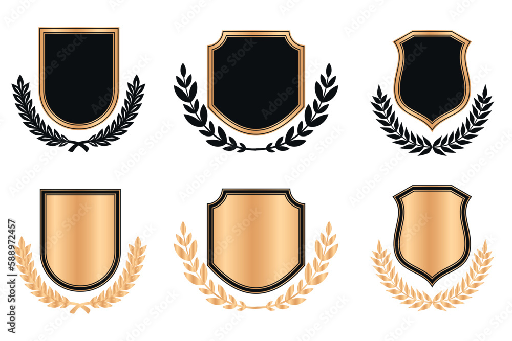 gold shield badge icon free vector gold shield badge icon free vector