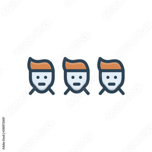 Color illustration icon for emotions 