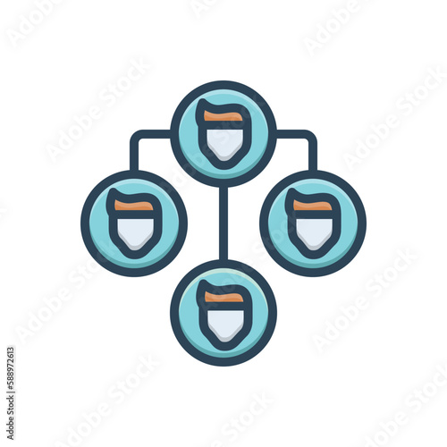 Color illustration icon for organization 