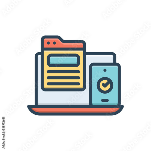 Color illustration icon for compatibility 