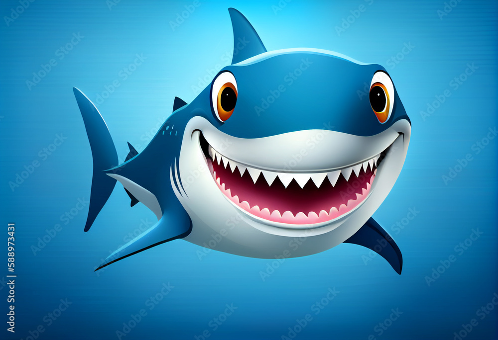 Happy Shark with widely opened mouth Happy Shark with widely opened mouth