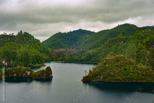 Lagunas de montebello, chiapas, mexico, cielo, acuático, lago, naturaleza, nube