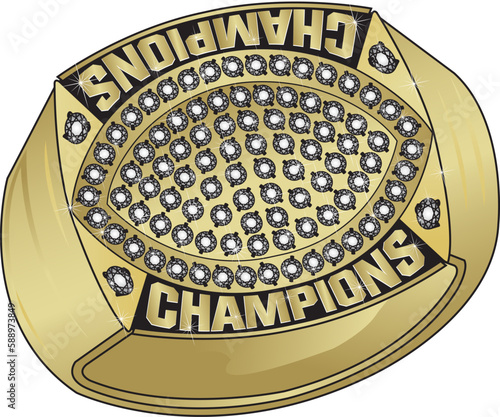 Champions Ring - Football Championship Ring
(Remove top Champions text and insert your team, school or city name)