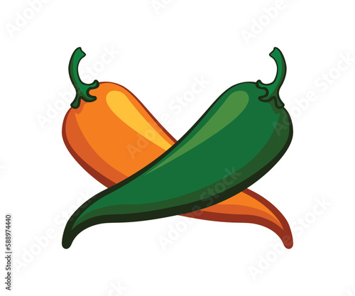Orange and Green Peppers