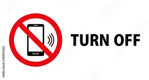 TURN OFF：スマホと禁止マークのアイコン