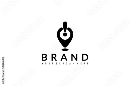 People location emergency help logo vector template. Pin app flat logo icon