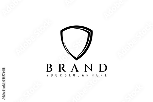 Simple shield frame logo icon design template