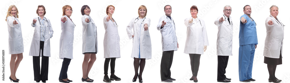 group of doctors in full length isolated on white group of doctors in full length isolated on white
