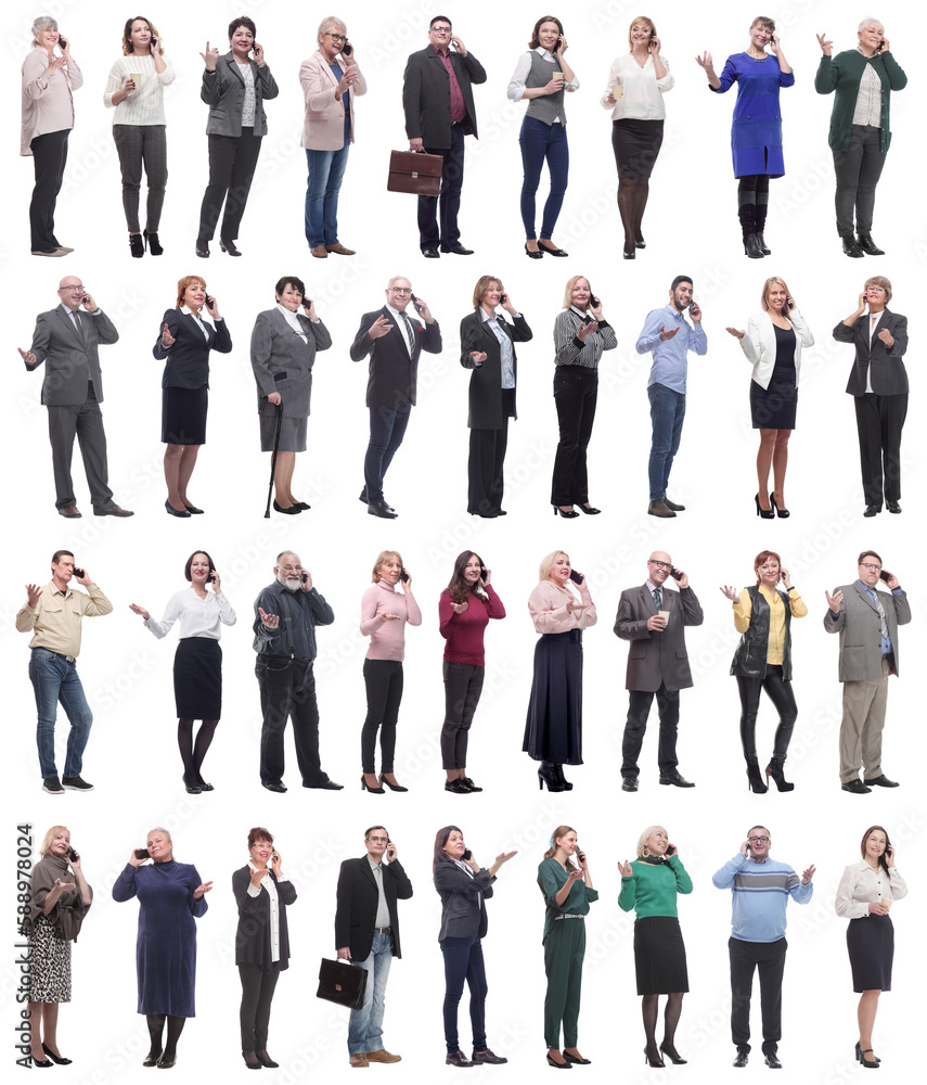group of people holding phone in hand isolated group of people holding phone in hand isolated