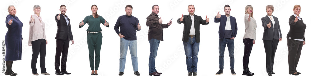 group of business people holding thumb up isolated group of business people holding thumb up isolated
