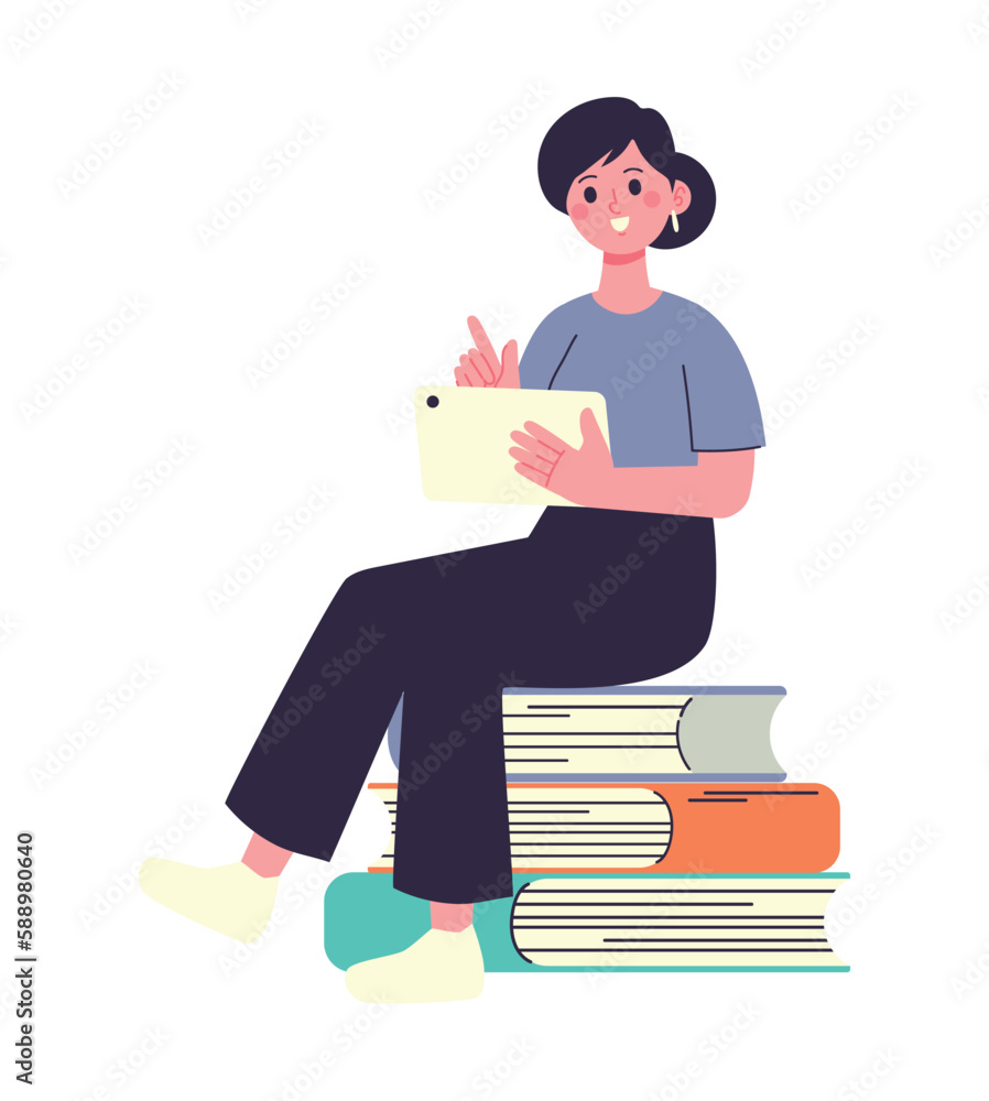 One person studying with textbook and paper One person studying with textbook and paper