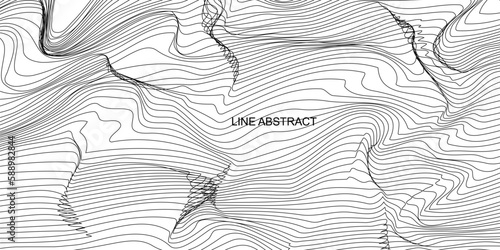 abstract wave texture white background vector lines