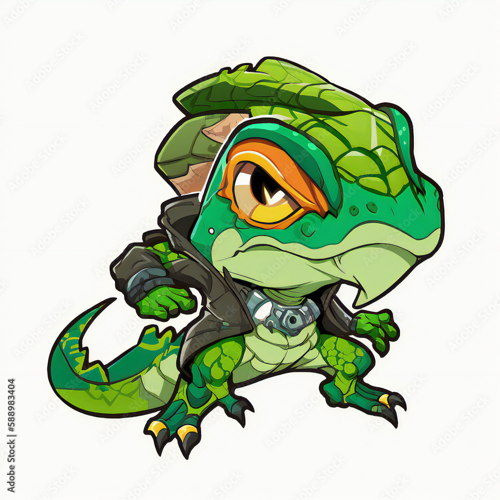 Obraz premium crocodile warrior illustration created with Generative AI technology