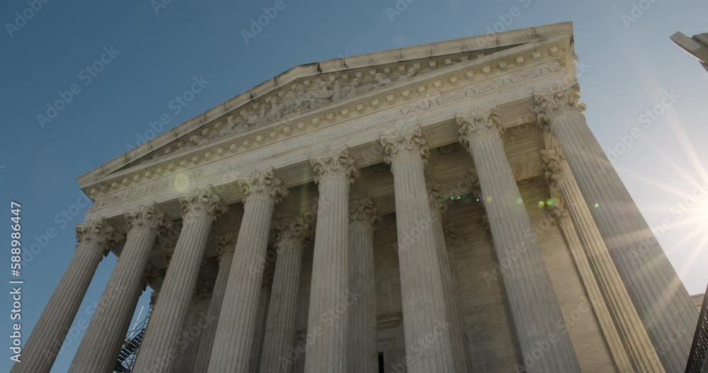 U.S. Supreme Court Exterior In Washington D.C. With Early Morning Sun Coming In At Frame Right U.S. Supreme Court Exterior In Washington D.C. With Early Morning Sun Coming In At Frame Right