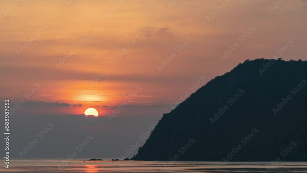 A timelapse of a beautiful sunset on Koh Phangan Island. Thailand A timelapse of a beautiful sunset on Koh Phangan Island. Thailand