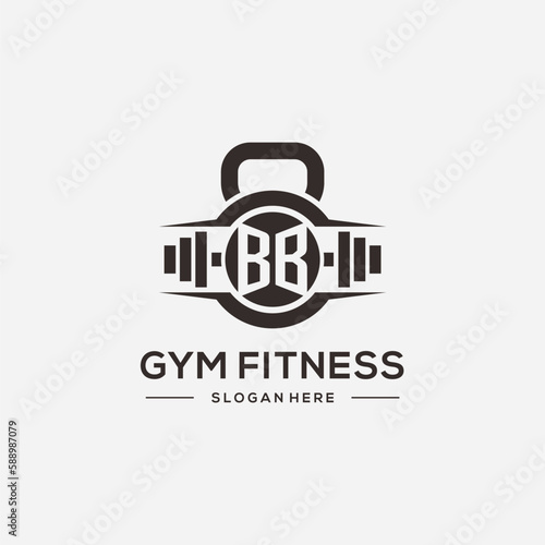 Initial BB fitness logo design inspiration