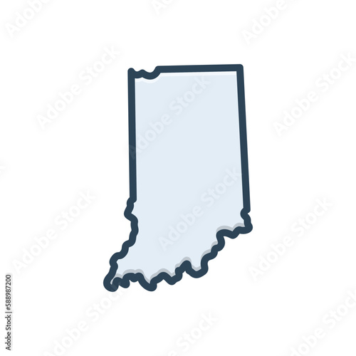 Color illustration icon for indiana 