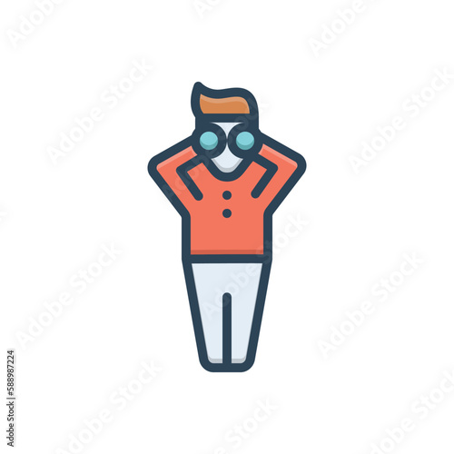 Color illustration icon for seek 