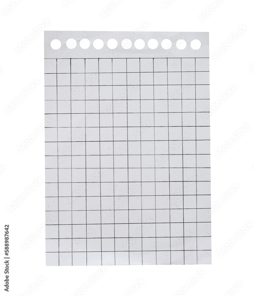 Blank grid paper sheet isolated Stock Photo | Adobe Stock
