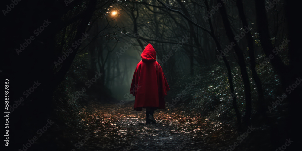 Navigating the Night: Little Red Riding Hood's Adventure. Generative AI Navigating the Night: Little Red Riding Hood's Adventure. Generative AI