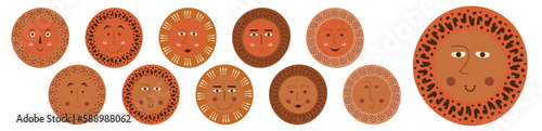 Male bizarre visage, abstract personage, mascot design, funny face, cute icon