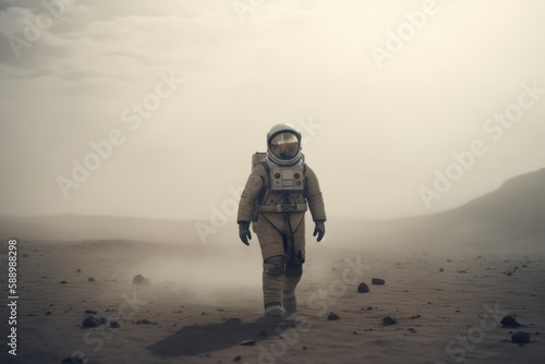 astronaut on surface of mars, made with generative ai