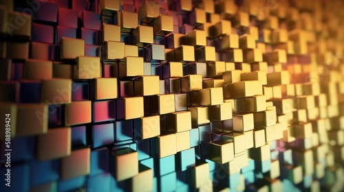 abstract cubes pattern background  made with generated ai