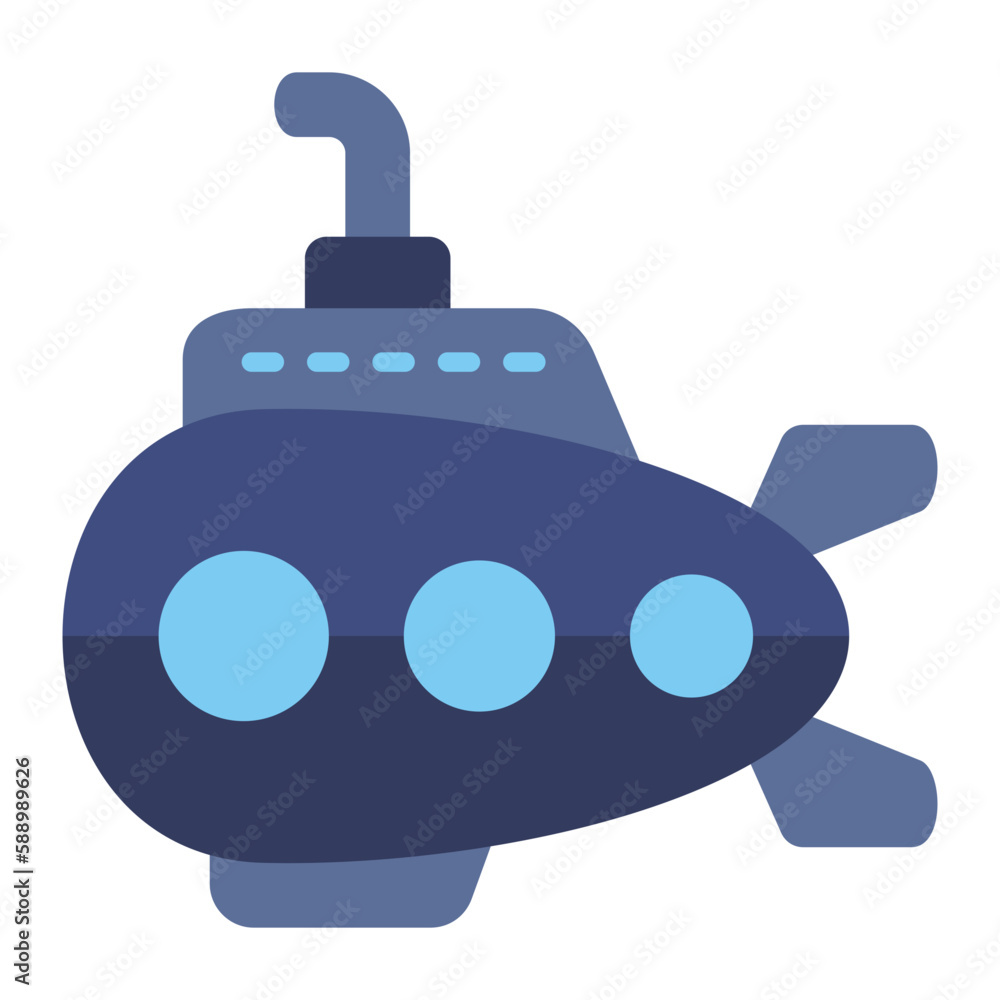Submarine Flat Icon Submarine Flat Icon