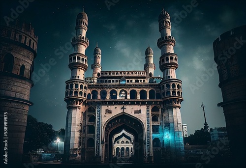 The Charminar is constructed in 1591 and it  is a monument and mosque located in Hyderabad, Telangana, India. Generative AI