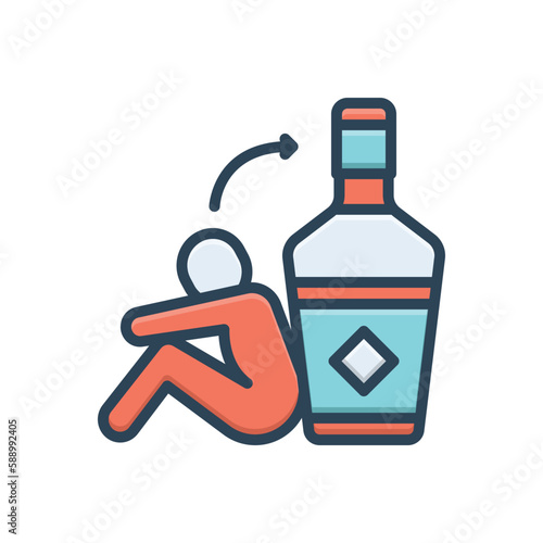 Color illustration icon for depend 