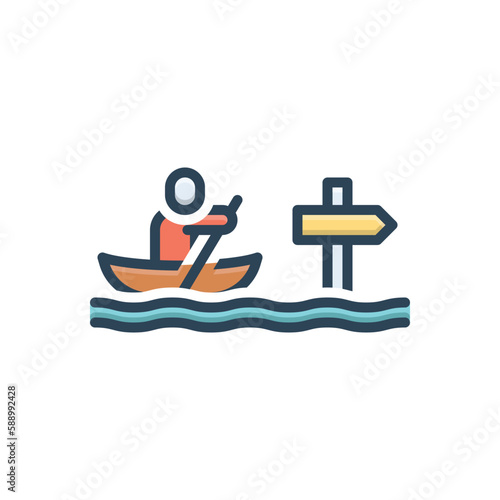 Color illustration icon for direction 