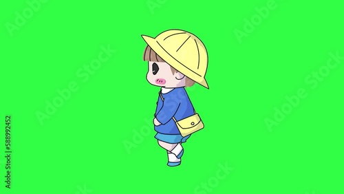 幼稚園に通う男の子　ループアニメーション　クロマキー