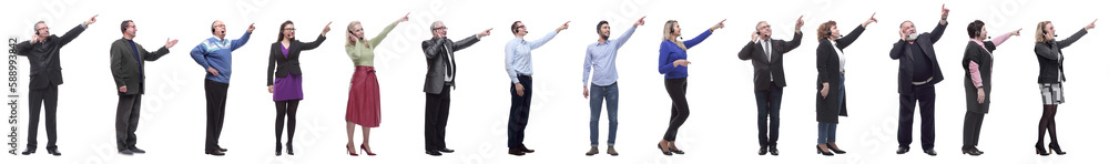 group of business people with microphone isolated group of business people with microphone isolated