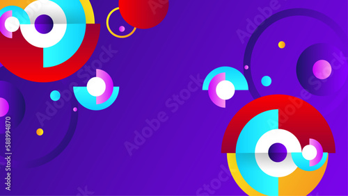 Gradient geometric round shapes background